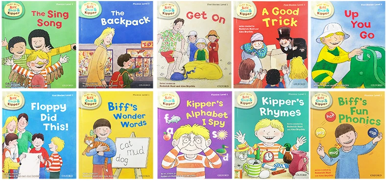Livro de Imagens Oxford Leitura Árvore Conjunto 33 Livros 1-3 Nível Biff Chip & Kipper Mão Inglês Phonics História Crianças Educação 1 5 Computers & Electronics