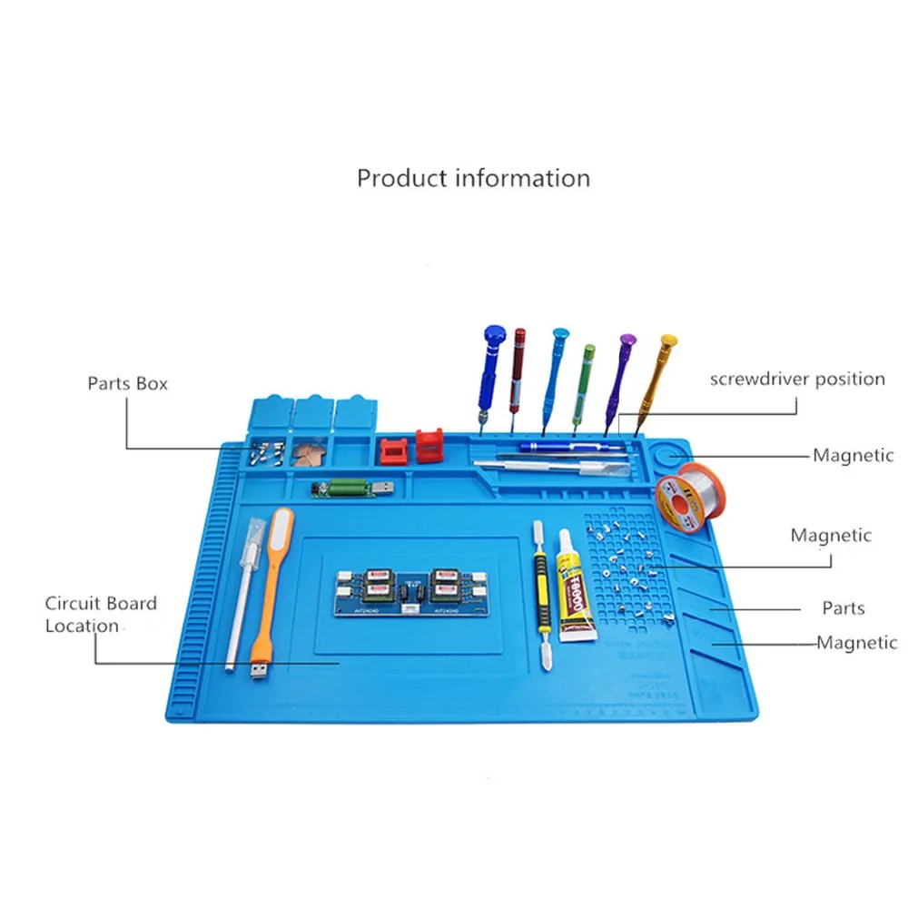 M-triangle коврик для пайки Теплоизоляционный силиконовый ремонтный Коврик Премиум магнитный с шкалой линейка и винтом положение телефон ремонт стол