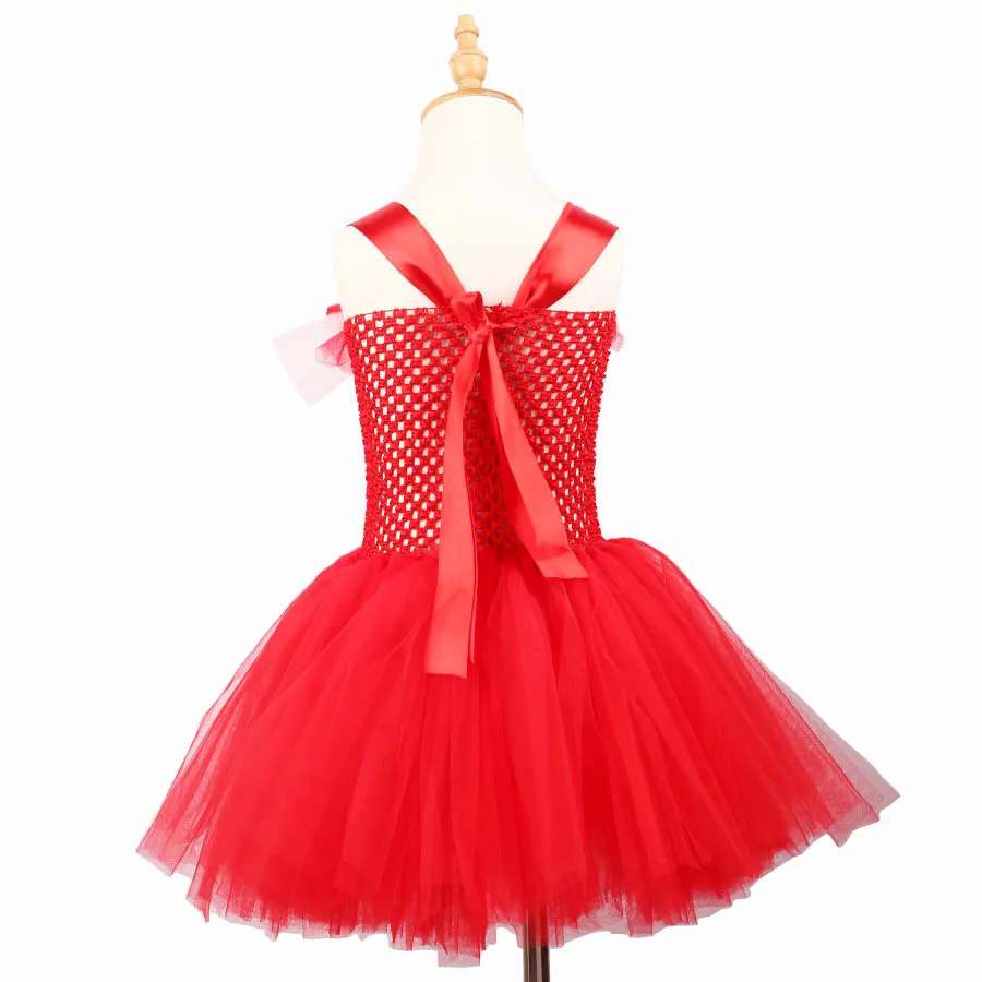 Handcrafted Elmo Inspired Girls Tutu Dress for Birthday or School Play Outfit Baby Summer Dress Children Pageant Bow Gown (6)