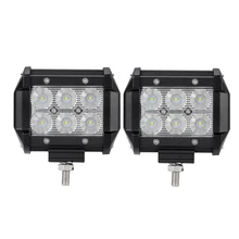 Dual-row 4inch 18W LED Work Light Flood Beam for Driving Offroad Boat Car Tractor Truck 4x4 SUV+Wiring Kit