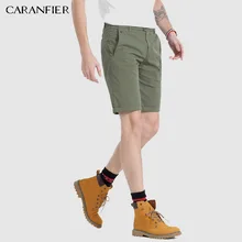 CARANFIER новые летние шорты Для мужчин хлопок тонкий дышащий по колено Slim Fit плюс Размеры брендовая одежда Короткие штаны Для мужчин 36 38