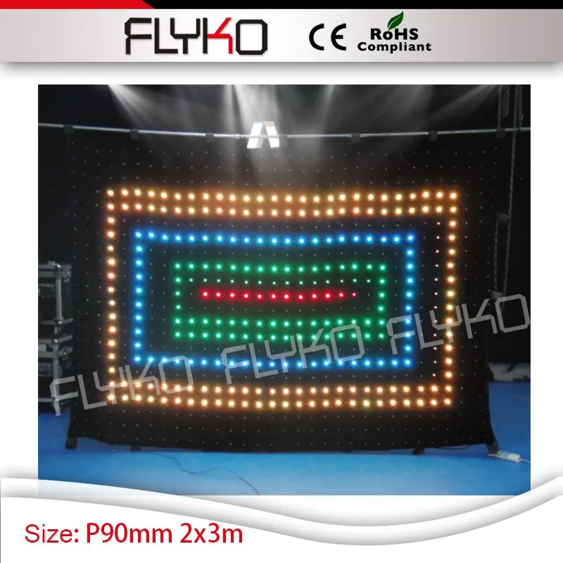 

christmas led projector P90mm stage led video wall concert 2x3m bar,DJ,disco,club led curtain flexible