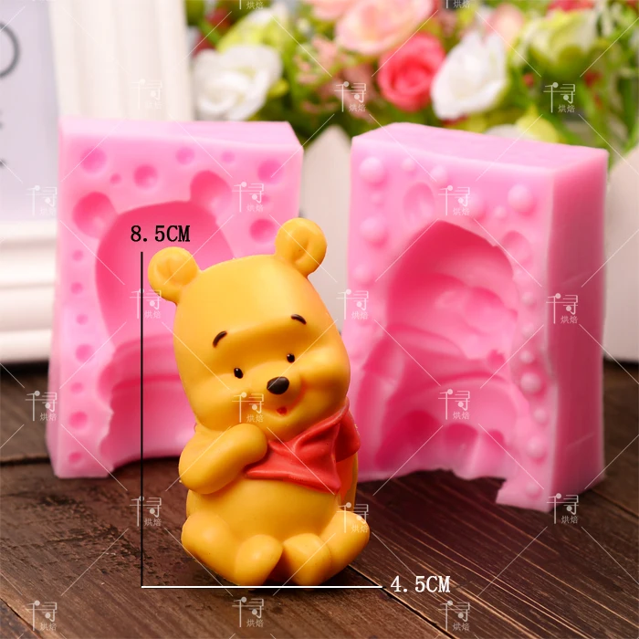 Силиконовая форма для торта с мастикой 3D Мини мультяшный медведь мусса Детская