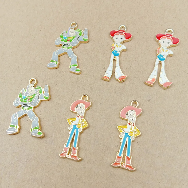

10pcs Metal dangle enamel cartoon boy girl charms Pendant for bracelet necklace DIY accessories earrings jewelry making