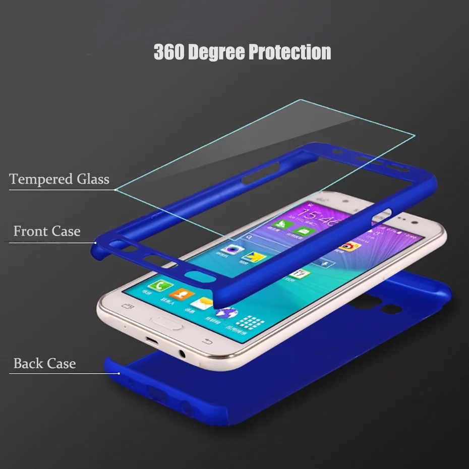 360 Phone Cases For Samsung Galaxy J3 J5 J7 2016 J4 J6 J8 2018 Glass Cover Case For Samsung J3 J5 J7 Pro 2017 J2 J5 J7 Prime on  (7)