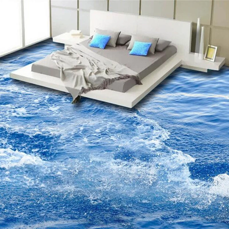 Custom Floor Wallpaper Seawater Living Room Bedroom Bathroom Floor