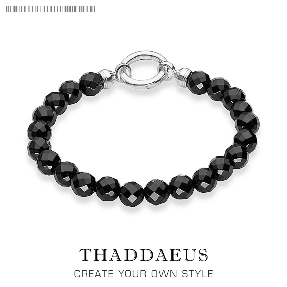 

Cut-out Black Stone Bracelet,Thomas Style Rebel Fashion Good Jewerly For Lover,2017 Ts Gift In 925 Sterling Silver,Super Deals