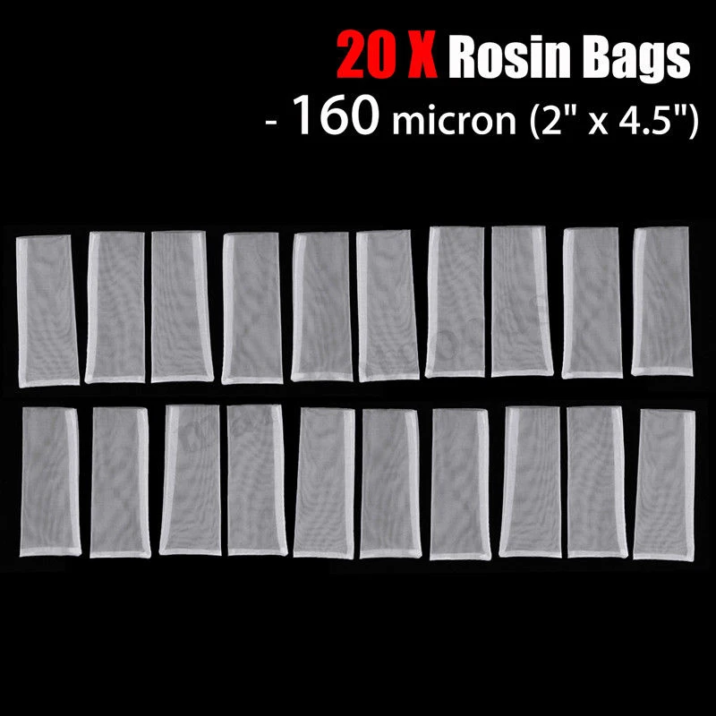 20pcs 2  x4.5  Micron Nylon Rosin Filter Bags Mesh Rosin Oil Press Filter Bags Nylon White Screen