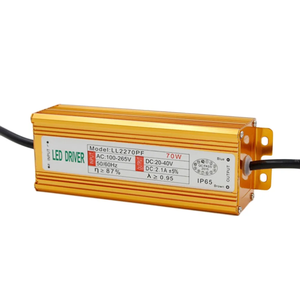 

1Pc Professional Aluminum 70W LED Driver Adapter Transformer AC 85-265V TO DC 20-40V DC Switch Power Supply TY-0070