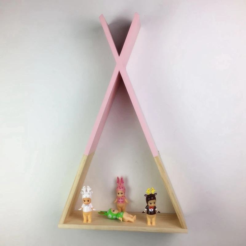 Деревянная треугольная полка для хранения книг в скандинавском стиле для детей Детская домашняя книга Декор магазина настенная полка Diy