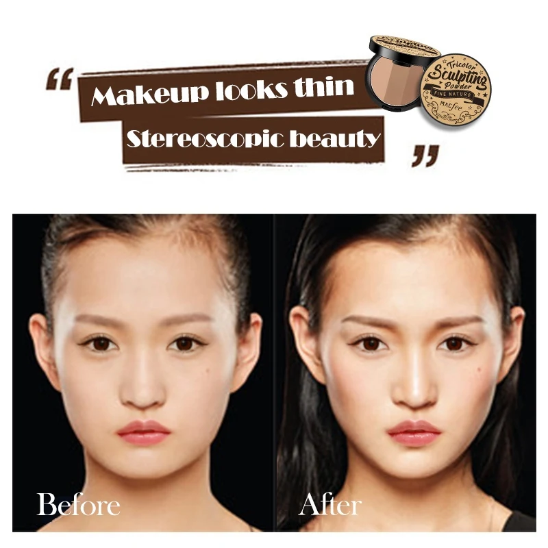 3 Colors professinal face makeup highlighter palette powder make up glow kit highlighter contour palette