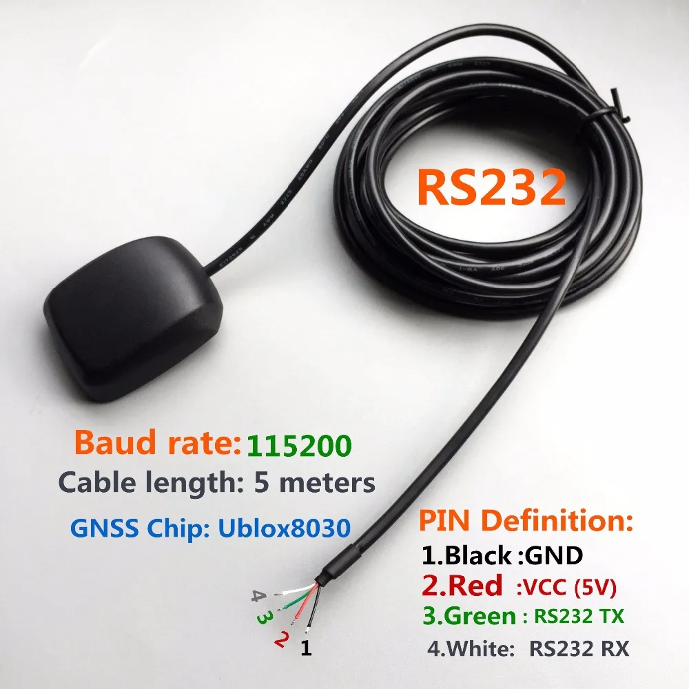 DIY connector RS232 output protocol baud rate 15200 gps glonass GNSS