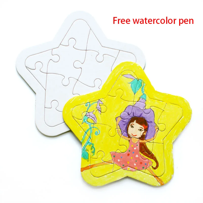 Saizhi White Puzzle mold Painting DIY Toys Blank Paper puzzle For Children DIY Puzzle Painting Graffiti Children's Toys SZ3130 Saizhi White Puzzle mold Painting DIY Toys Blank Paper puzzle For Children DIY Puzzle Painting Graffiti Children's Toys SZ3130