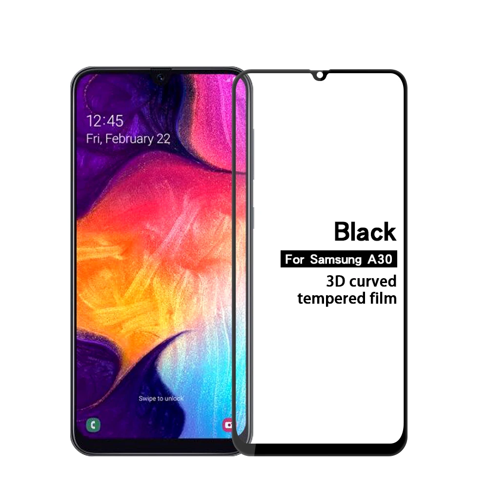 MOFi для samsung Galaxy A30 закаленное стекло 3D полное покрытие экран протектор для samsung Galaxy A30 защитная пленка - Цвет: Черный