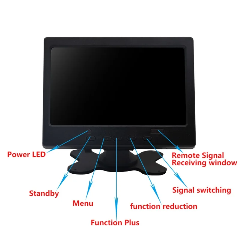 7 дюймов HDMI сенсорный монитор ПК мини маленький lcd CCTV full hd портативный монитор TFT 1024*600 встроенный динамик для автомобиля заднего вида