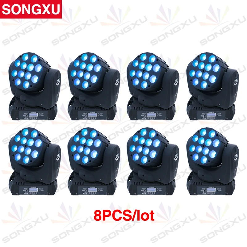 

LED Beam Moving Head Light 12x12W RGBW 4in1 Moving Head Light 9/16 DMX Channels 8pcs/lot/SX-MH1210A