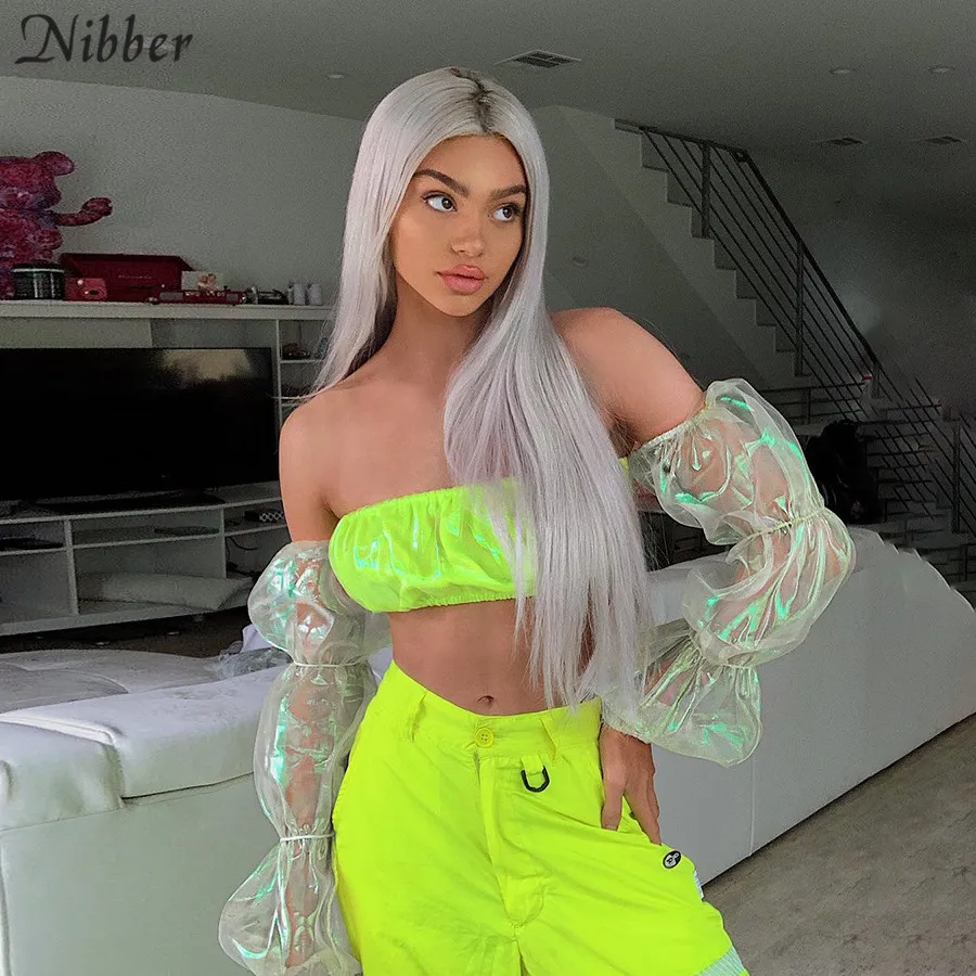 Nibber الصيف مثير نادي النيون المحاصيل قمم إمرأة تي شيرت 2019 الأزياء حزب مثير حمالة تيز كم كامل ضئيلة العصابة تي شيرت Nibber الصيف مثير نادي النيون المحاصيل قمم إمرأة تي شيرت 2019 الأزياء حزب مثير حمالة تيز كم كامل ضئيلة العصابة تي شيرت