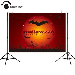 Allenjoy Фон фотографии крови Красная Луна bat star мертвое дерево кладбище празднования Хэллоуина вечерние фото фон обои