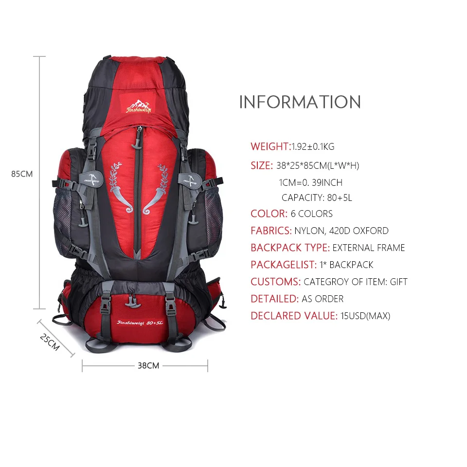Mochila de Viagem 85l ao ar Quente Grande Livre Unisex Multi-purpose Escalada Mochilas Caminhadas Capacidade Acampamento Bolsas Esportivos 3 grande capacidade mochilas acampamento sacos esportivos