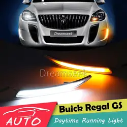 DRL для Buick Regal Gs 2010-2013 светодиодный автомобилей дневного света Водонепроницаемый вождения противотуманные день лампы с сигнала поворота