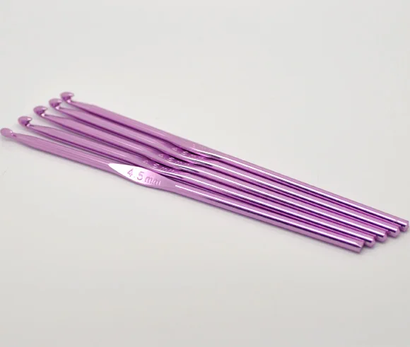 Алюминиевые спицы для вязания крючком, случайный цвет, 15 см x 4,5 мм, 5 шт