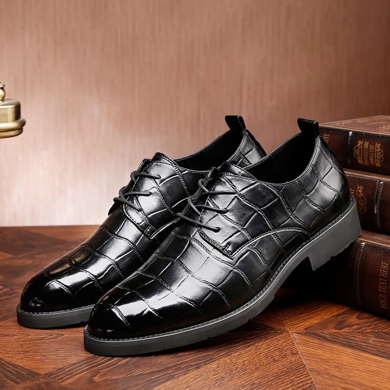 Men's Casual Shoe Oxfords Office Lace Up Mens Shoes Casual Mens Dress ...