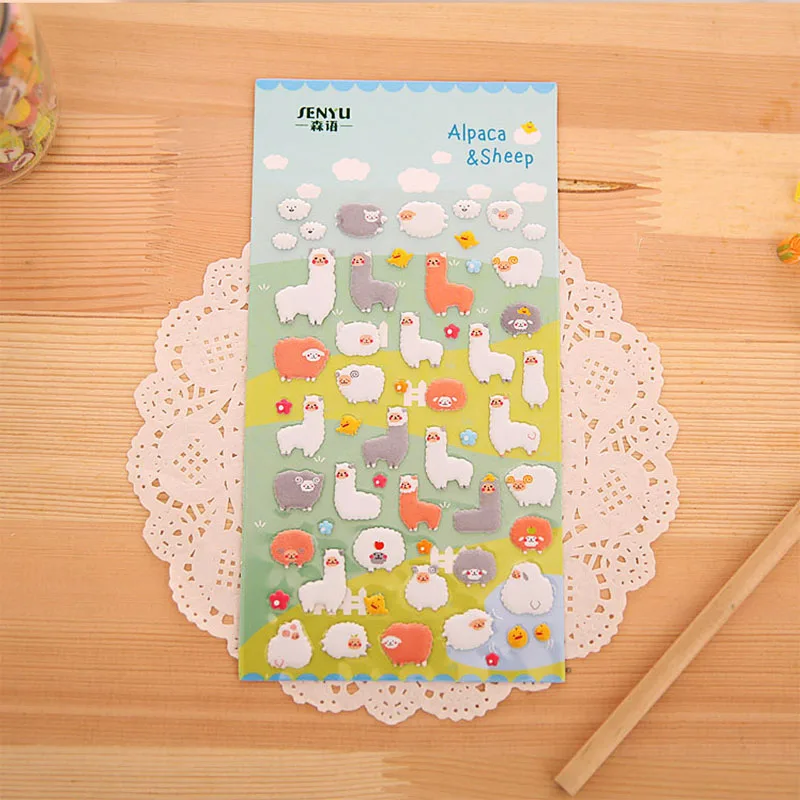 

New for Notebook Scrapbook Card Papers Cute Alpaca perspective bubble stickers diary decorative cartoon stickers