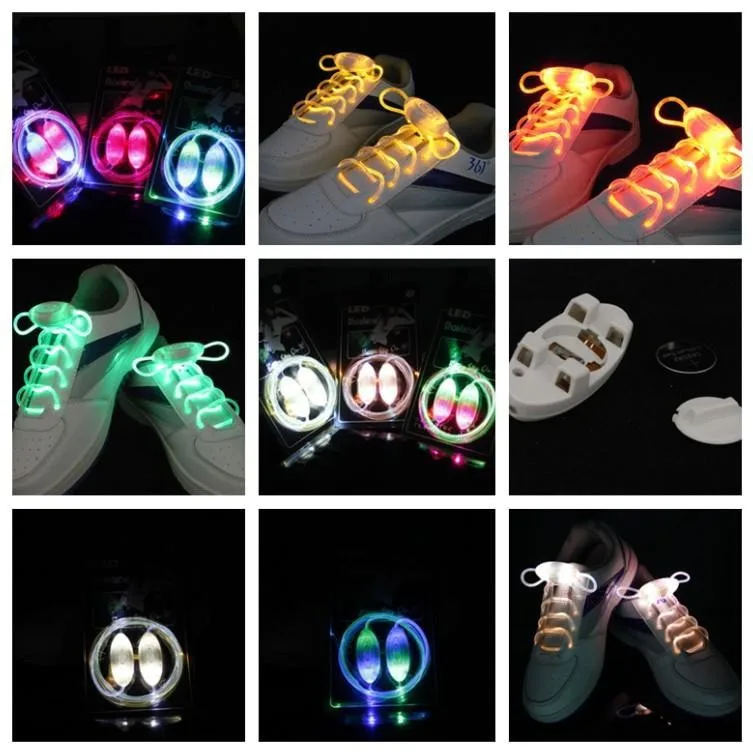 10 пар/лот светящиеся кроссовки кружевные игрушки очаровательные вечерние диско светится в темноте мигающие красочные пластиковые волокна шнурки игрушки