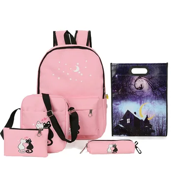 

Cute Animal Star Printing Backpack Women Bags Canvas Rucksack School Bags For Teenagers Girls School Backpack Set Women Bookbags