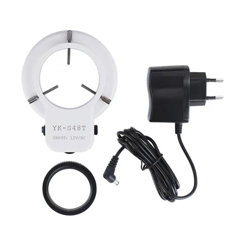 

AOMEKIE Dimmable 48 LED Stereo Microscope Ring Illuminator Lamp White Light Microscope Parts Accessories EU/US/RU Plug