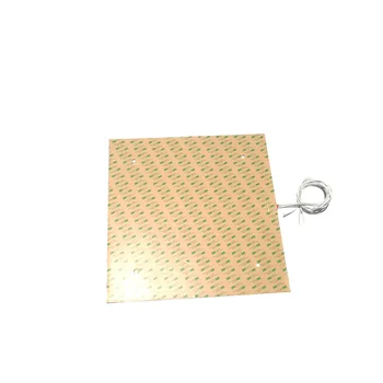 

500*500*1.5mm silicone heater for CR-10S5 3d printer 120v 1400w adhesive 1 side 100k thermistor 4*10mm holes on pad 1000mm lead