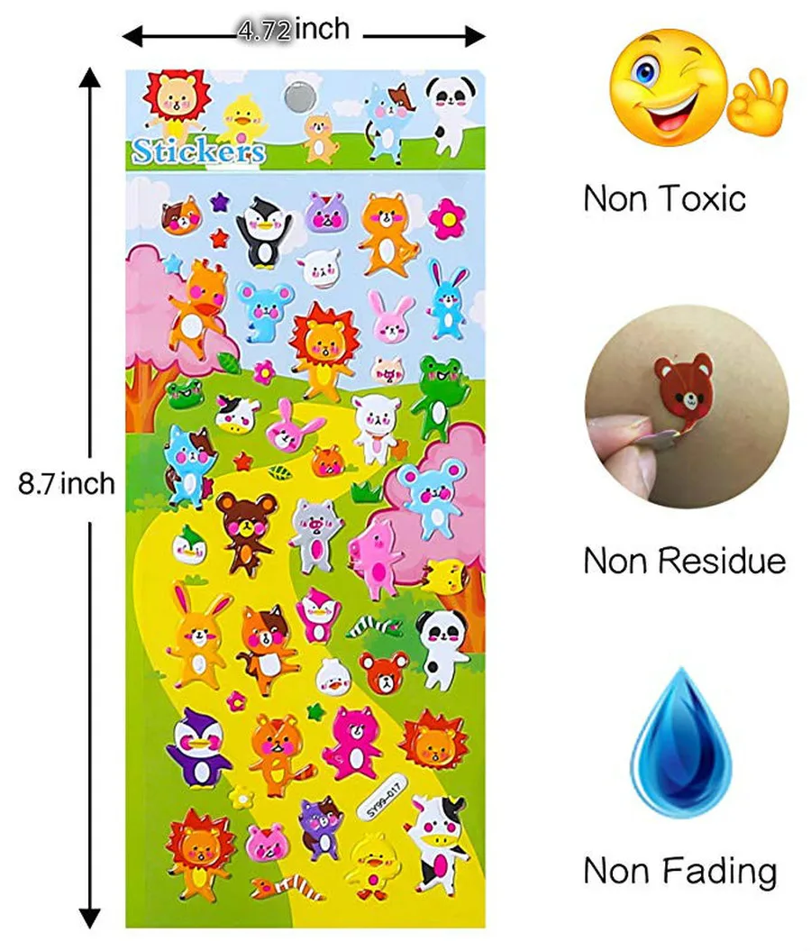 10 Sheets/lot 3D Cute Anime Cartoon kids DIY Stickers Waterproof Bubble PVC Scrapbook Gifts For Children22*12CMCool Sticker Pack 10 Sheets/lot 3D Cute Anime Cartoon kids DIY Stickers Waterproof Bubble PVC Scrapbook Gifts For Children22*12CMCool Sticker Pack