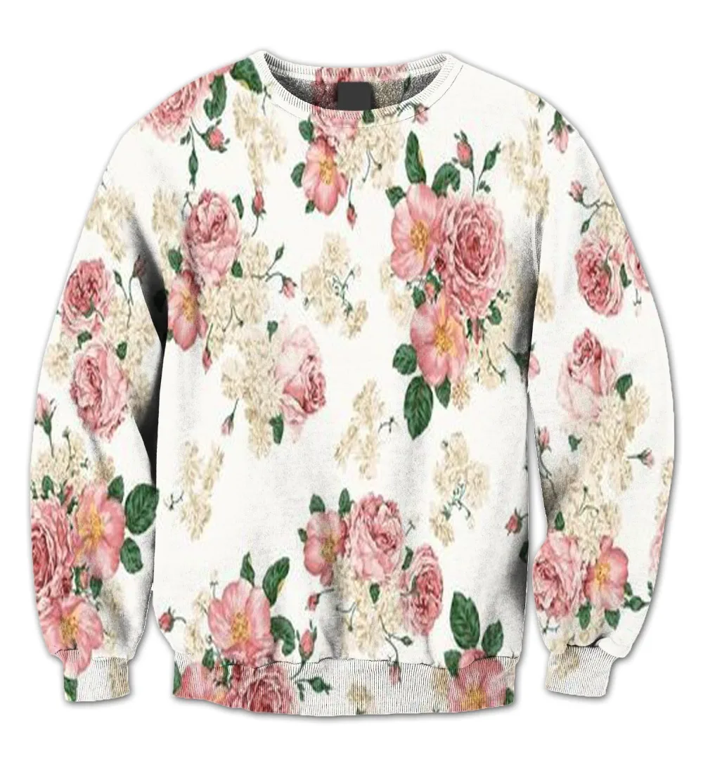 

REAL American SIZE floral 3D Sublimation Print Crew neck Sweatshirt - plus size