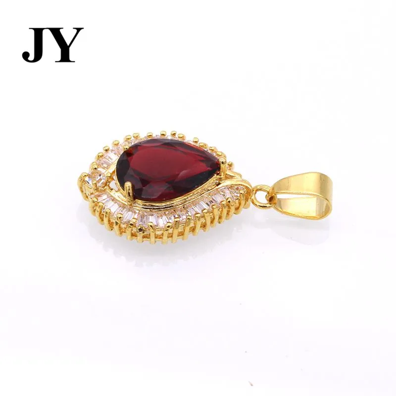JY Новая мода Золотой Цвет красный камень кулон для Для женщин женские Best любовь