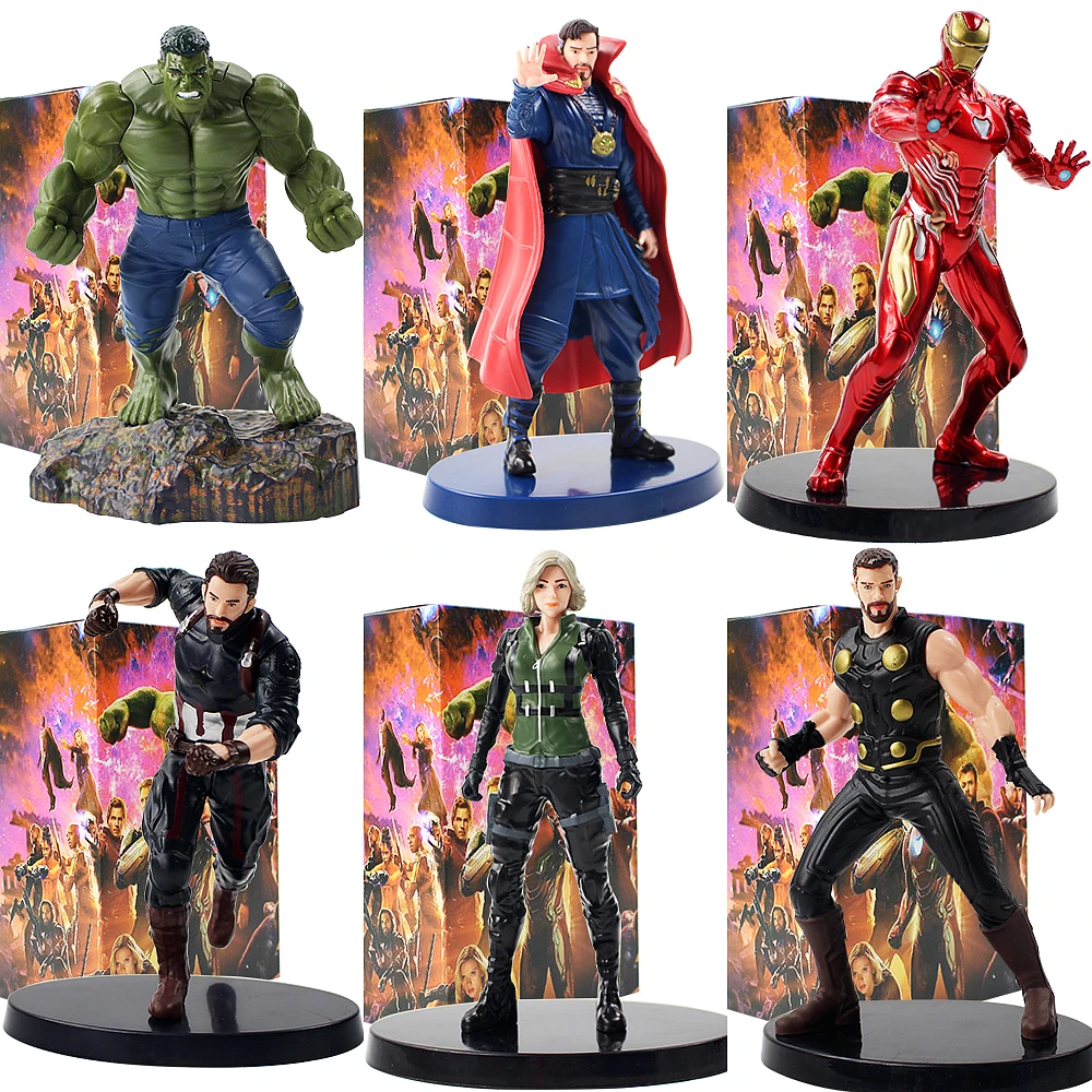 Marvel Avengers Infinity War Hulk Iron Man Thor Doctor Strange PVC Statue Figure Collectible Model Toys for Boys