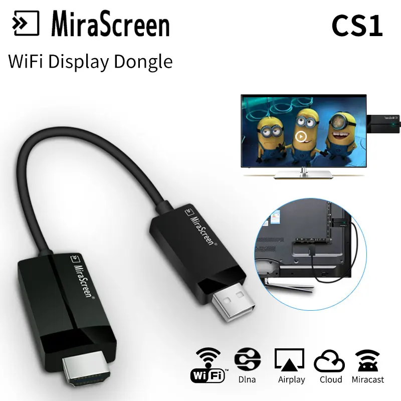 Тв карты CS1 Dongle беспроводной дисплей приемник 1080 P Airplay отзеркаливание DLNA для смартфонов планшеты к HD проектор Plug & Play