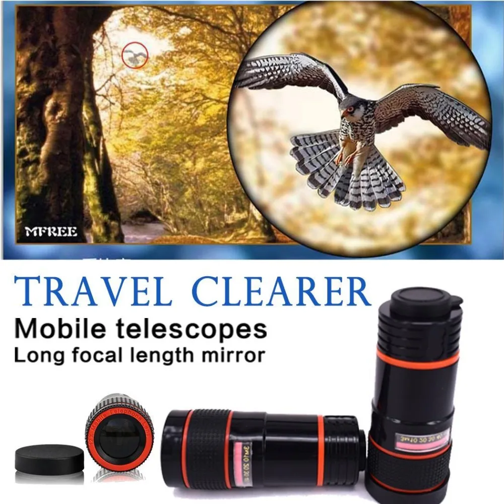 Clip-on-Cell-Mobile-Phone-Lens-Zoom-Window-funny-photography-HD-Camera-for-8x-more-Telescope