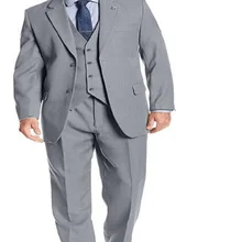 Новинка 2 Button современные Fit Для Мужчин серый Свадьба/выпускного вечера Костюмы для жениха смокинги Жених Костюм(куртка+ брюки+ жилет