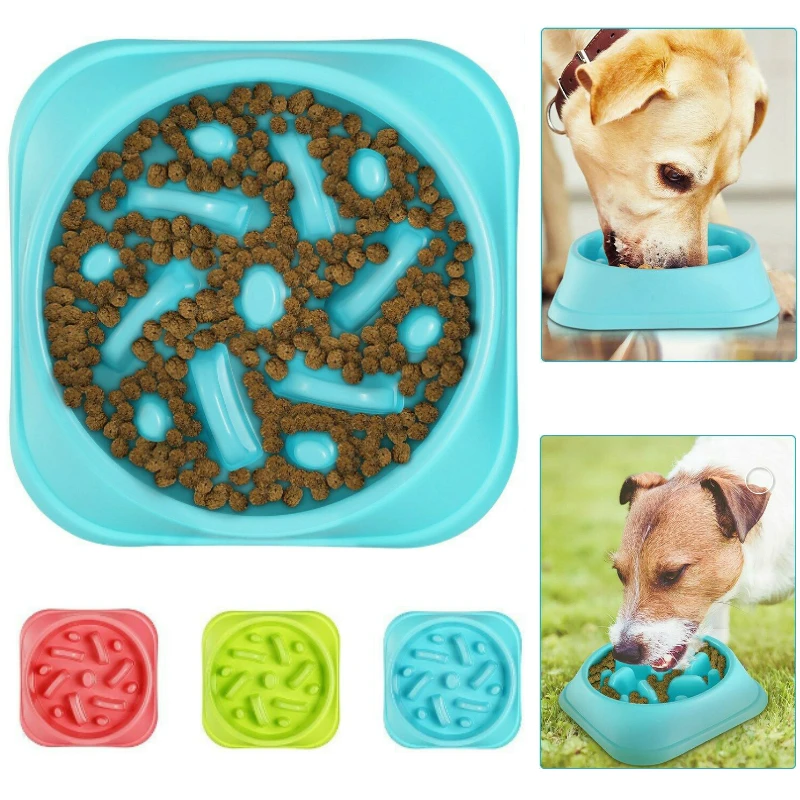 

Slow Feeder Dog Bowl Small Anti Bloat Non Skid Eating Food Dish Habits Pet Puppy Pet Dog Feeding Food Bowl Prevent Obesity