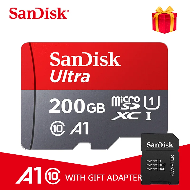 Карта памяти SanDisk A1, 400 ГБ, 256 ГБ, 200 ГБ, 128 ГБ, 64 ГБ, 98 МБ/с./с, 32 ГБ, карта Micro sd, класс 10, UHS-1, карта флэш-памяти, Microsd для планшета - Емкость: 200 ГБ