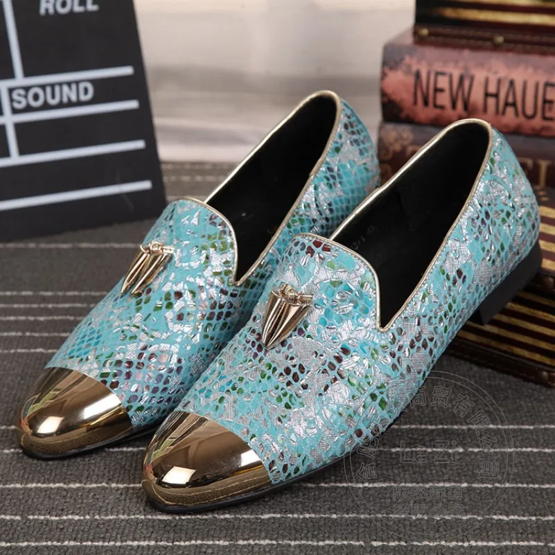 Smoking Slippers Blue Mens Dress font b Shoes b font 2016 Brand Lazy font b Shoes