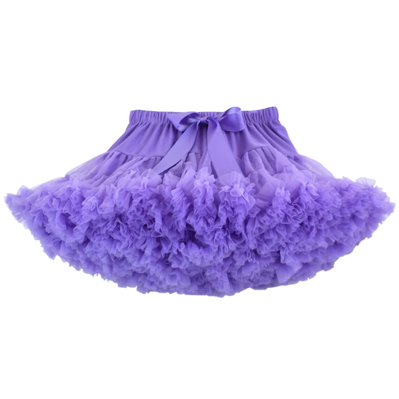 Пышная юбка-американка для девочек-подростков; однотонная многослойная юбка; Детские сценические костюмы; детская одежда для выпускного бала; фатиновые юбки-пачки для детей от 15 до 16 лет - Цвет: Light Purple