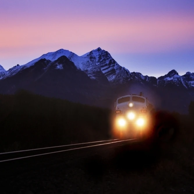 Locomotive Train At Night Poster Print (17 x 11)