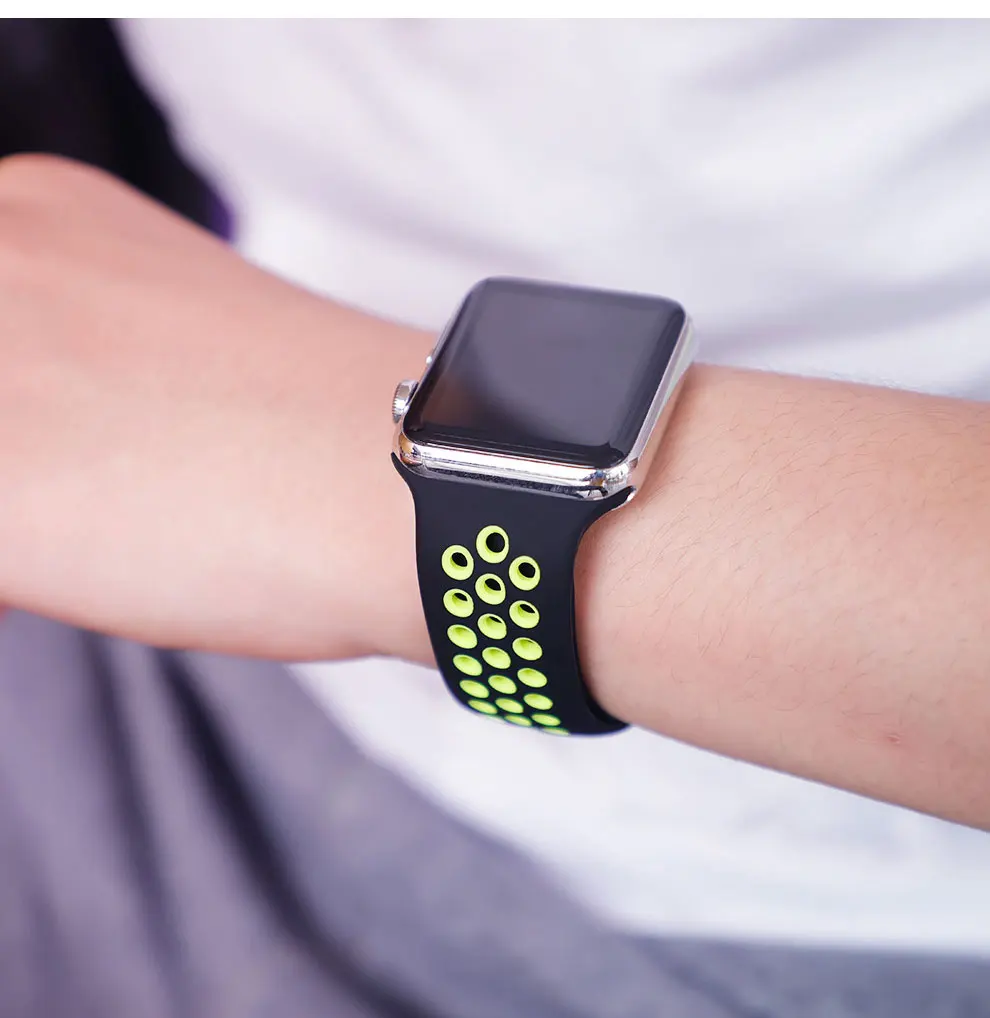 Ремешок для Apple Watch, 44 мм, 40 мм, 42 мм, 38 мм, iwatch series 5, 4, 3, 2, 1, спортивный силиконовый браслет, ремешок для часов, аксессуары для часов