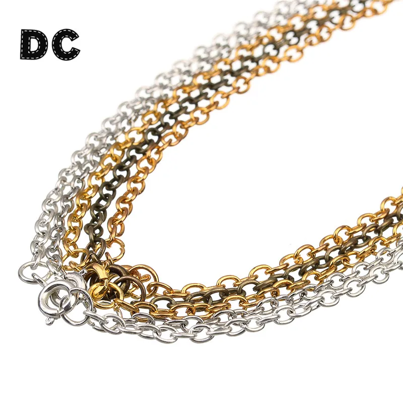 DC 10pcs/lot Gold Silver Antique Bronze Color Bulk Metal Link Chains 3