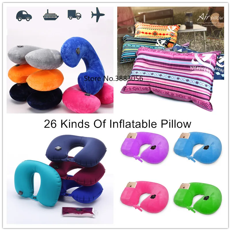 

26 Kinds Inflatable Airplane Sleep Pillows Neck Support Travel pillow Cervical Nap Pillows Air Cushion Cuscino Collo Aereo