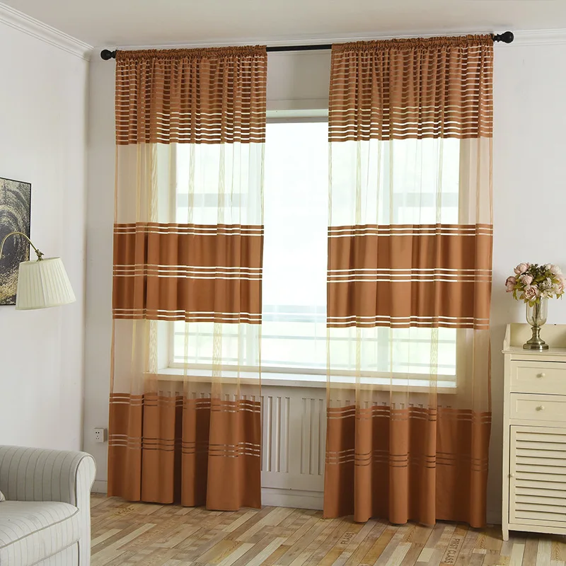 

Europe Knitted Tulle Curtains for Living Room Window Screen Transparent Fabric Black/ White/Grey Sheer Bedroom Door Curtain