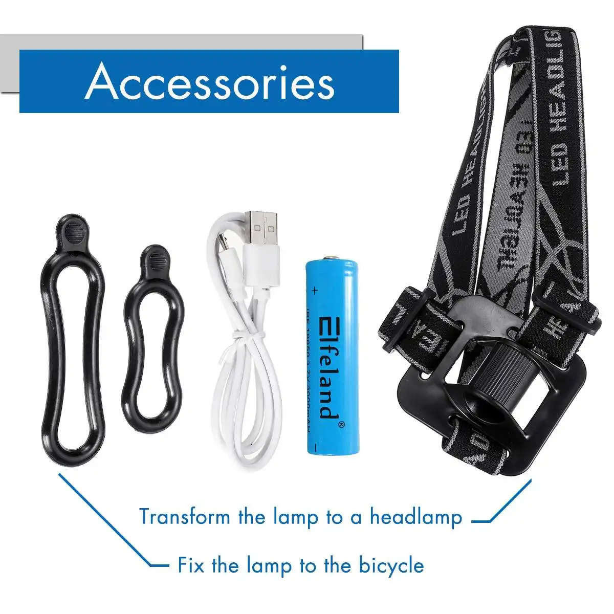 Best 20000LM USB Rechargeable headlight T6 COB LED headlamp Bicycle Bike Light Front Back Cycling Light Head lamp Waterproof 10