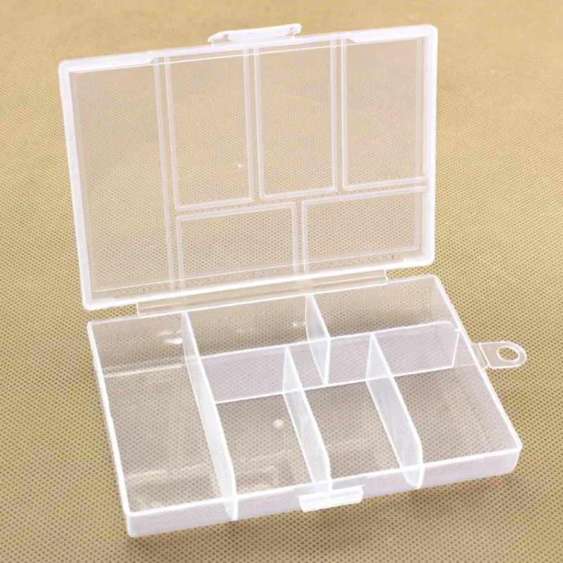 

6 grid transparent plastic box Adjustable clear Storage Box Home container Organizer Jewelry Beads Boxes