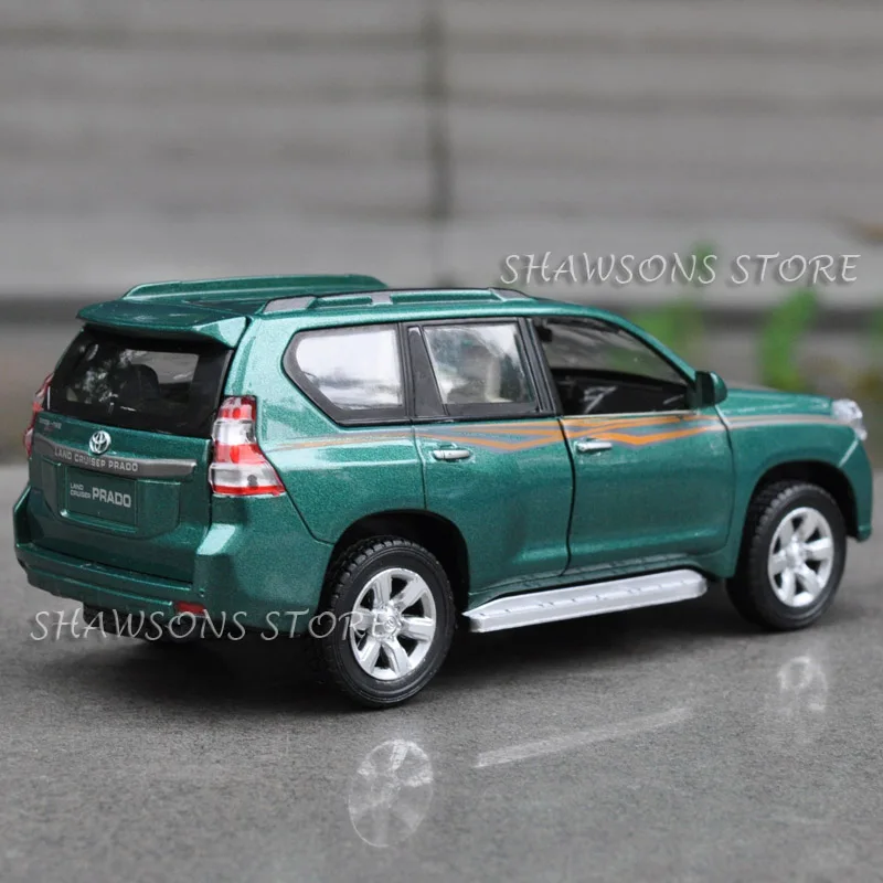 1:32 Scale Diecast Metal Car Model Toyota Land Cruiser Prado Suv Replica Pull Back Toy With Sound &Amp; Light